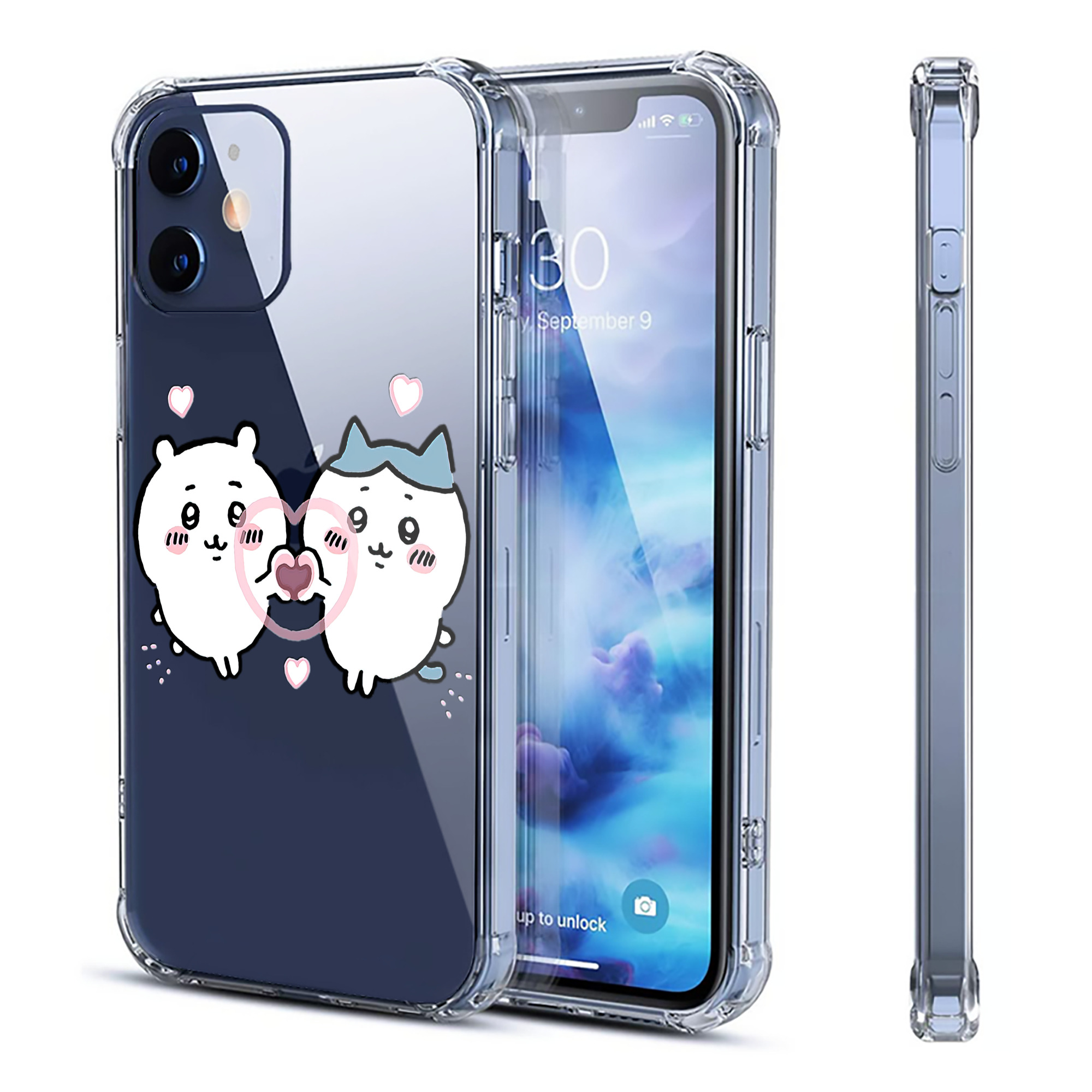 （画像用） ちいかわ ちいかわ Chii-kawa chiikawa 【iPhone 12シリーズ対応】透明スマホケース（クリアソフトケース）